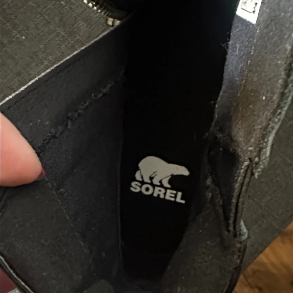 Sorel Harlow Size 9.5 Women's Black Leather Zipper Boots‎